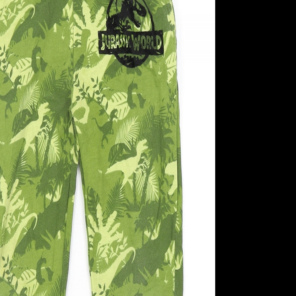 Jurassic Park Boys Green Camouflage Polyester Sweatpants Trousers Size 5-6 Years  Regular Drawstring