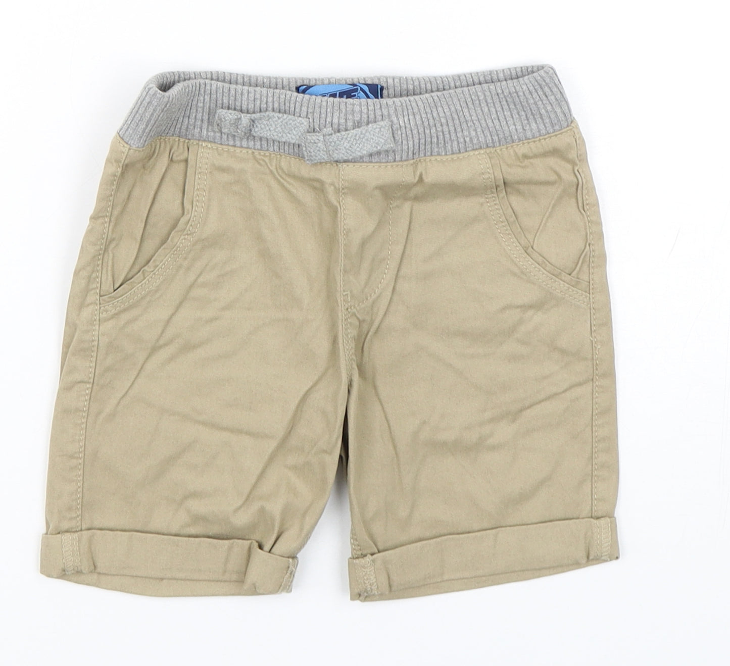 Bluezoo Boys Beige  Cotton Chino Shorts Size 4 Years  Regular Drawstring
