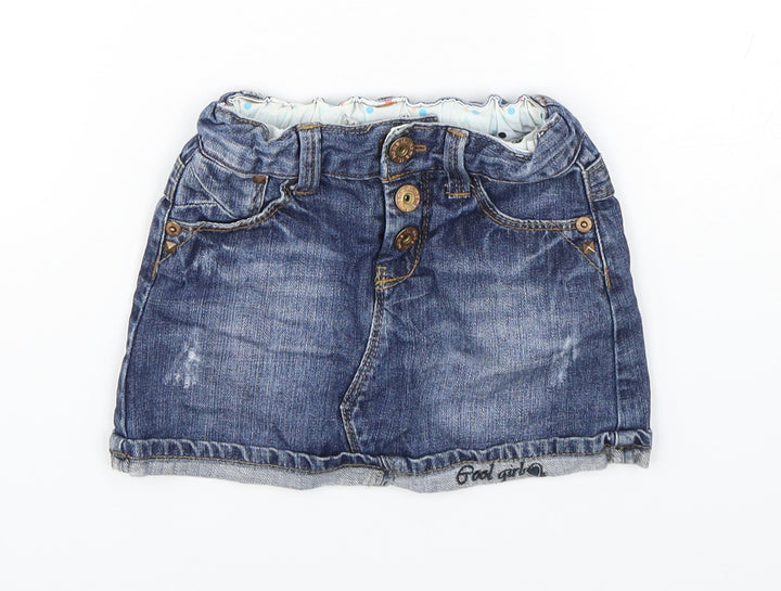 Name It  Girls Blue  Cotton Mini Skirt Size 3-4 Years  Regular