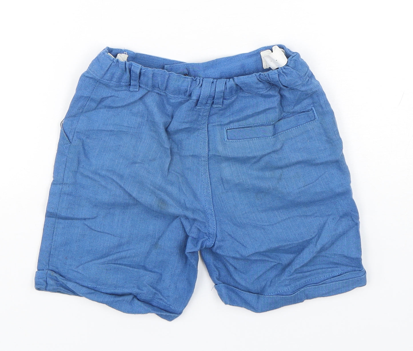 Marks and Spencer Boys Blue  Cotton Chino Shorts Size 4-5 Years  Regular