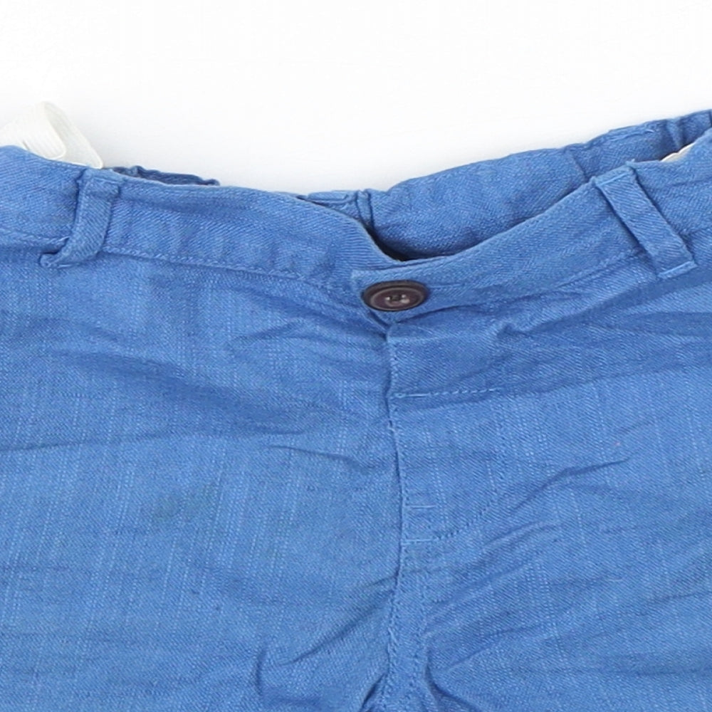 Marks and Spencer Boys Blue  Cotton Chino Shorts Size 4-5 Years  Regular