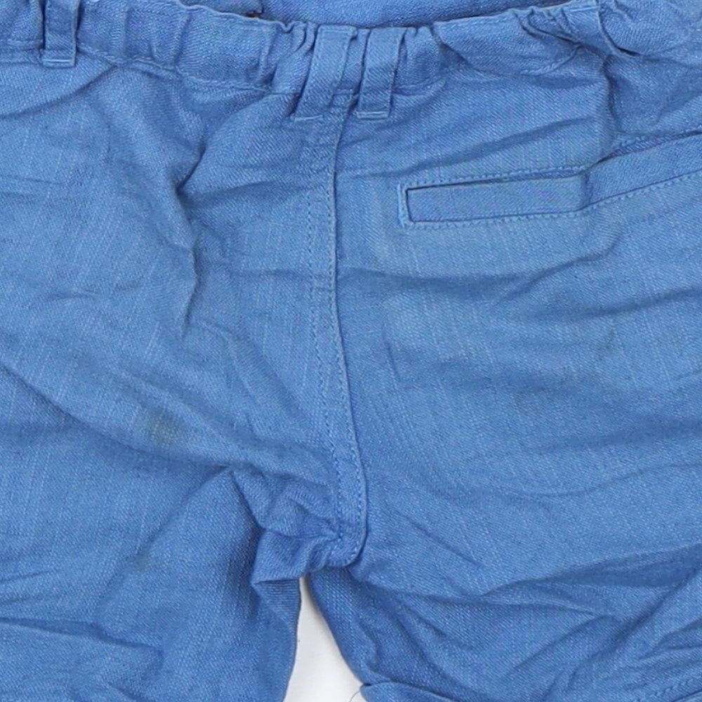 Marks and Spencer Boys Blue  Cotton Chino Shorts Size 4-5 Years  Regular