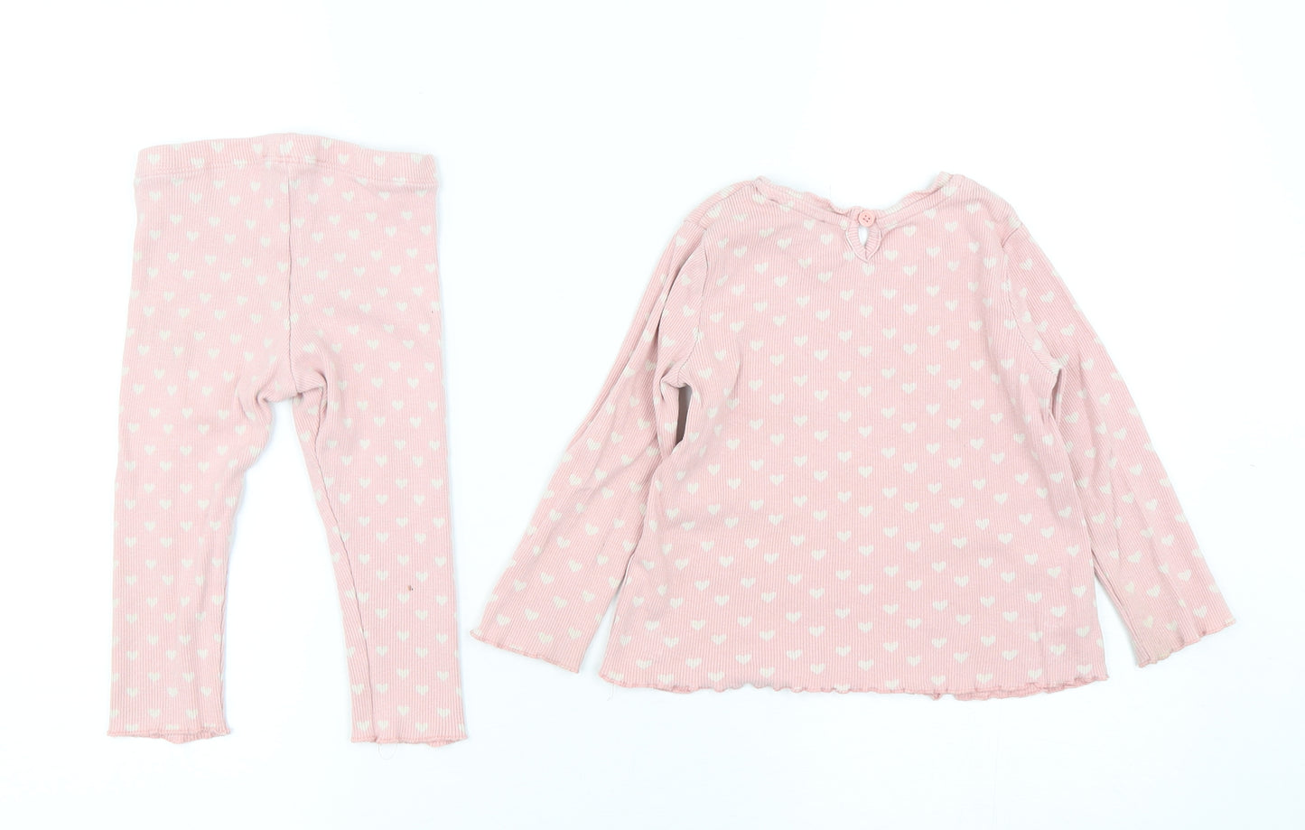 Primark Girls Pink Polka Dot Polyester Trousers Set Outfit/Set Size 12-18 Months  Pullover