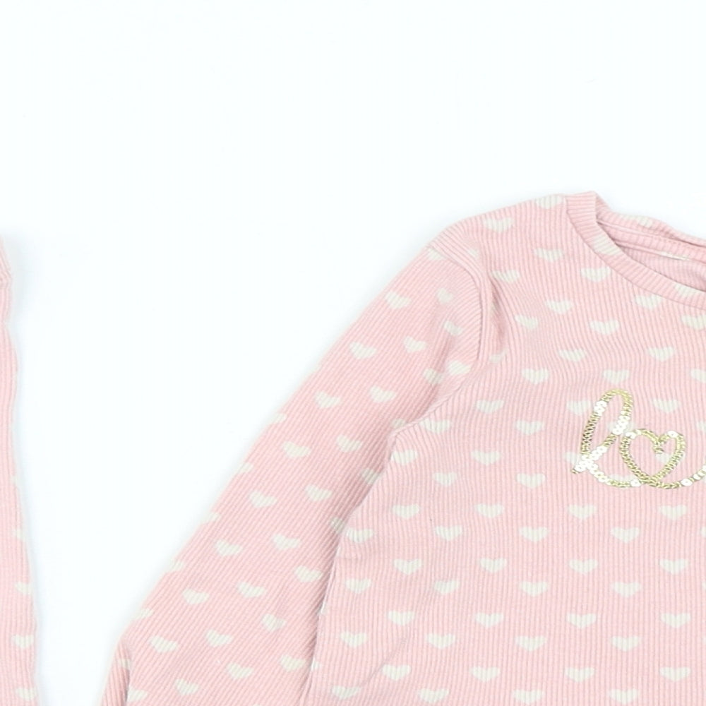Primark Girls Pink Polka Dot Polyester Trousers Set Outfit/Set Size 12-18 Months  Pullover