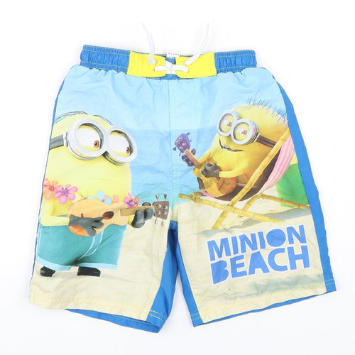 TU Boys Blue Geometric Polyester Bermuda Shorts Size 8 Years  Regular Drawstring - Despicable Me