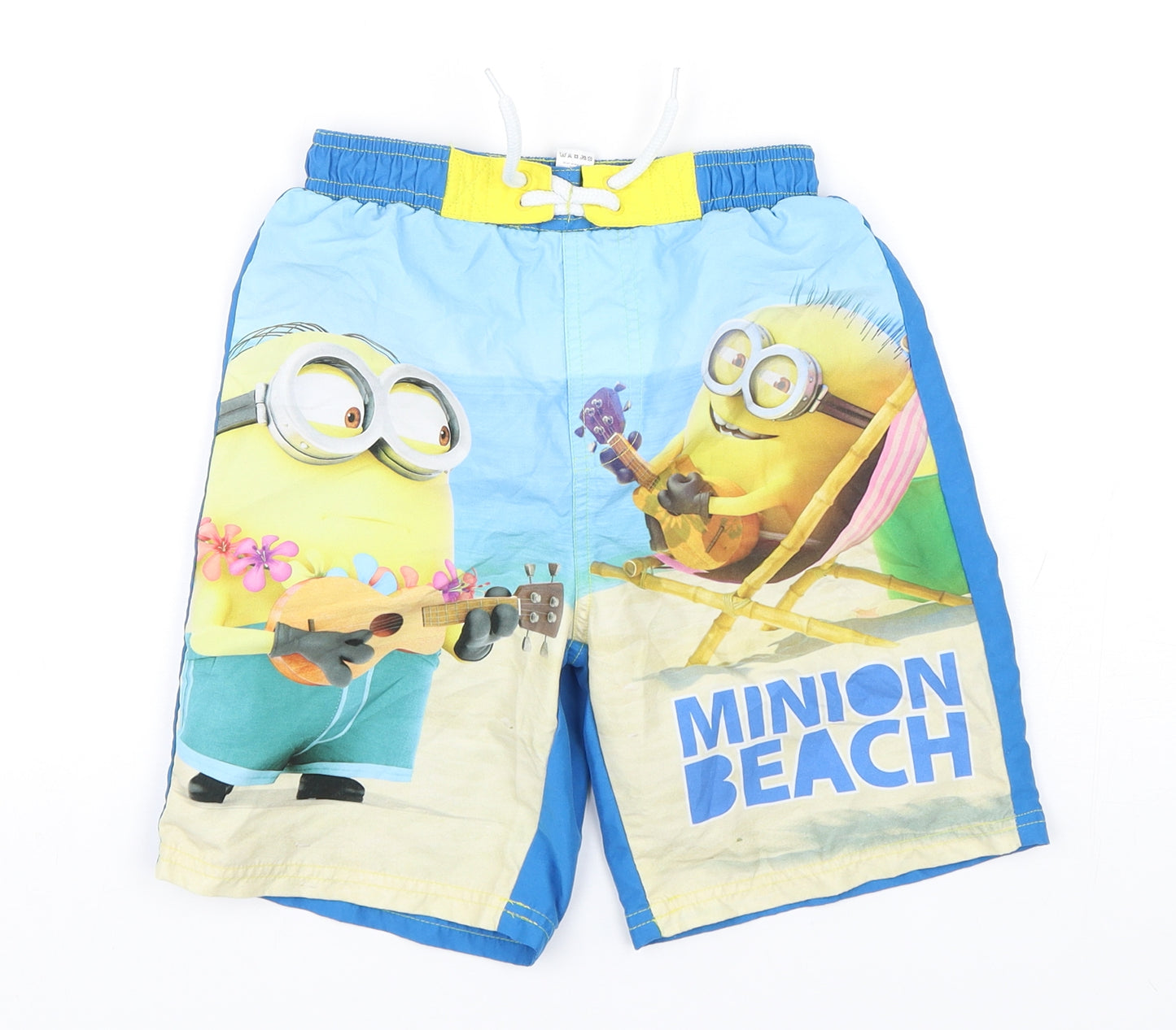 TU Boys Blue Geometric Polyester Bermuda Shorts Size 8 Years  Regular Drawstring - Despicable Me