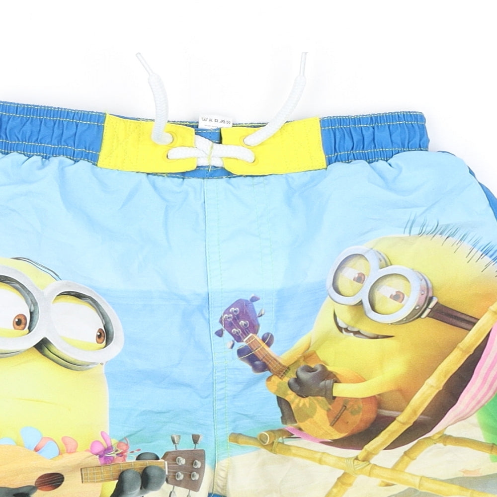 TU Boys Blue Geometric Polyester Bermuda Shorts Size 8 Years  Regular Drawstring - Despicable Me