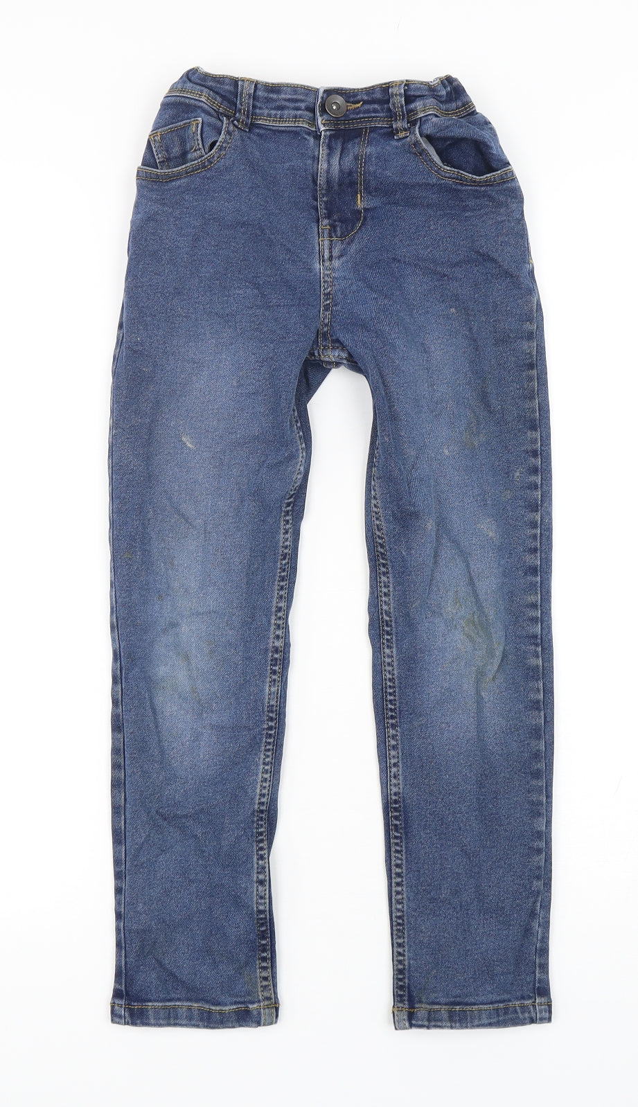 Primark Boys Blue  Cotton Straight Jeans Size 8-9 Years  Regular