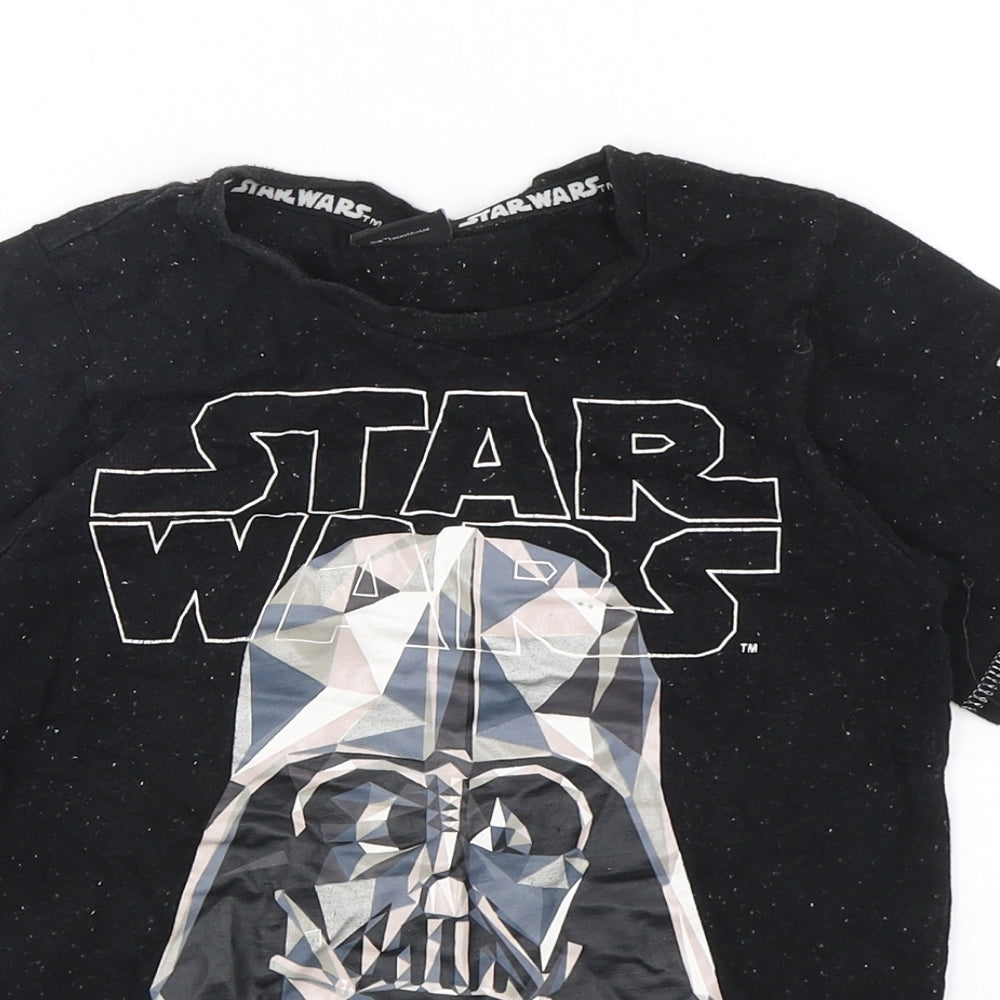 TU Boys Black  Cotton Basic T-Shirt Size 9-10 Years Round Neck Pullover - Star Wars