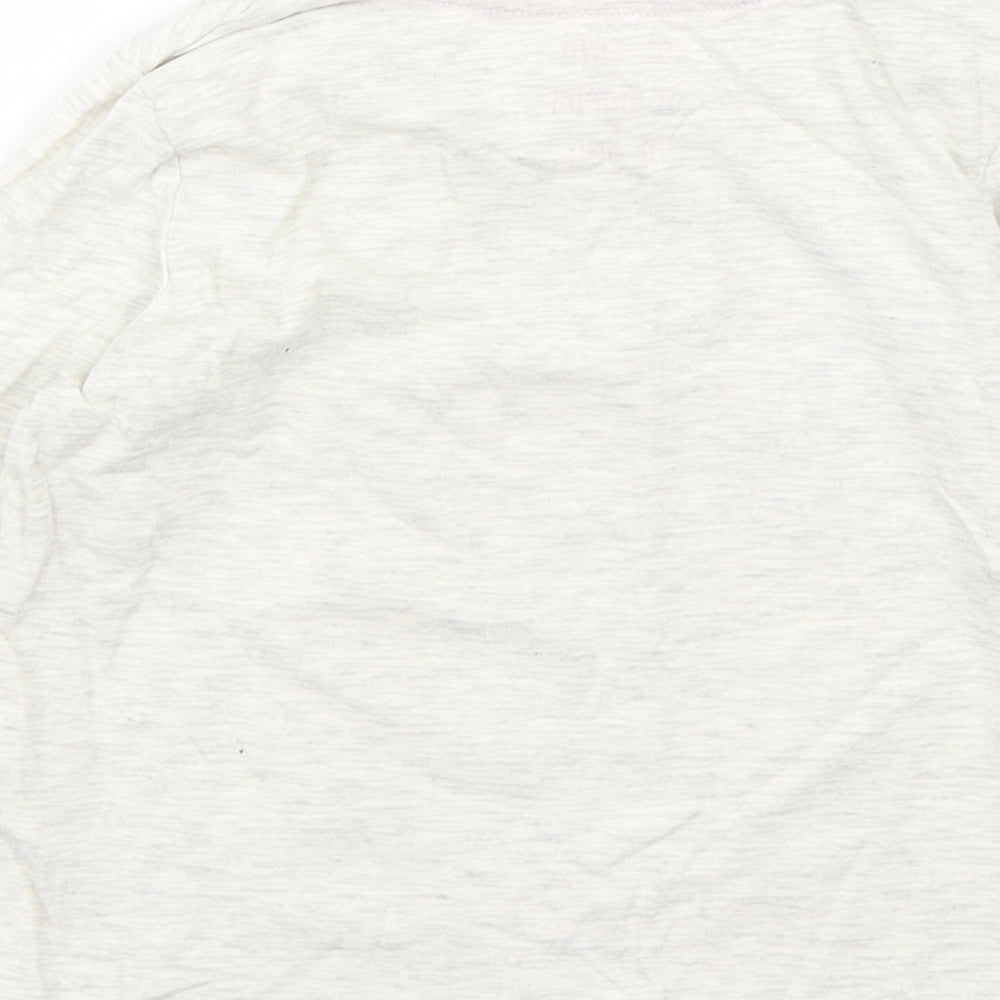 Matalan Girls Grey  Cotton Basic T-Shirt Size 4-5 Years Round Neck Pullover - Unicorn