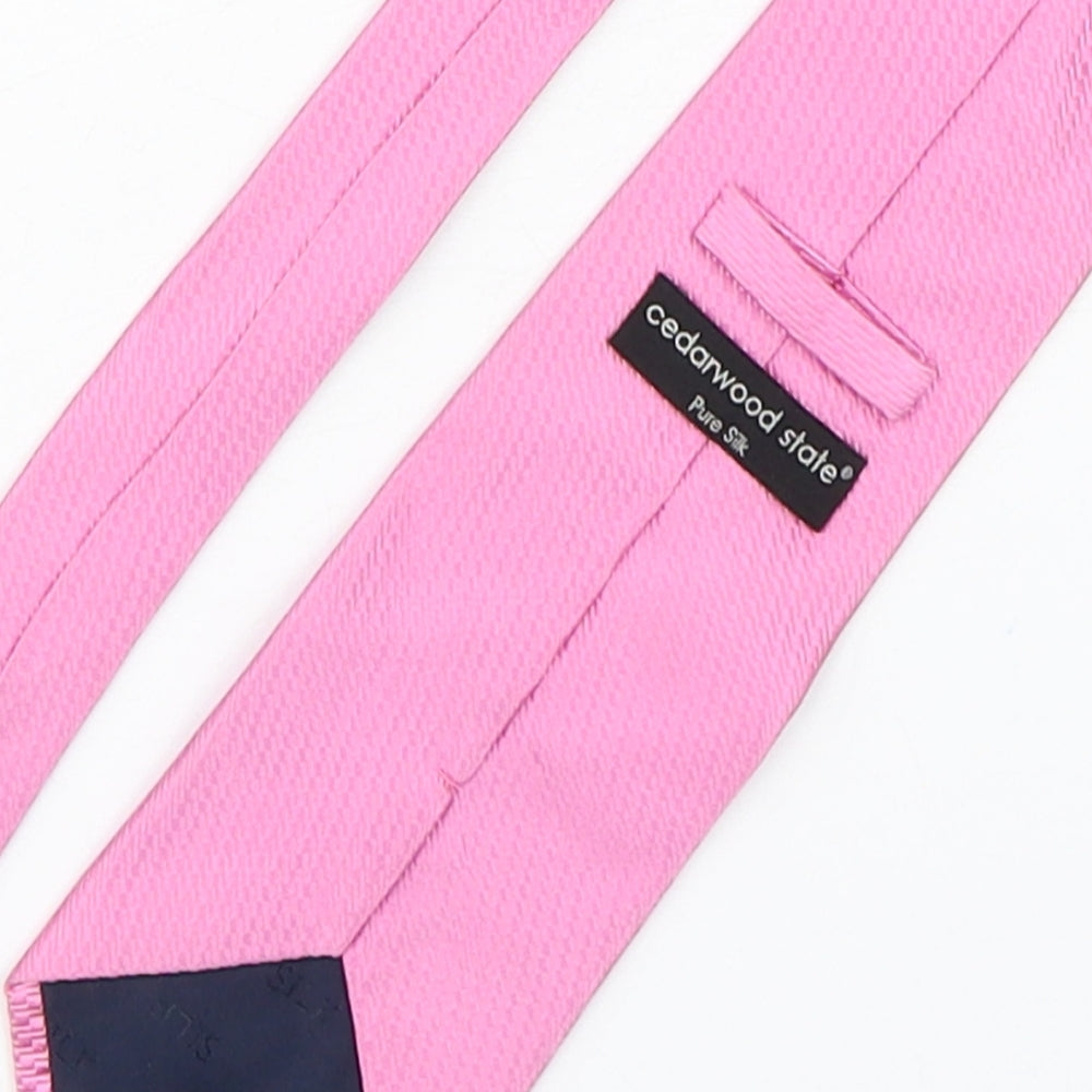 Cedar Wood State Mens Pink Grenadine Silk Pointed Tie One Size