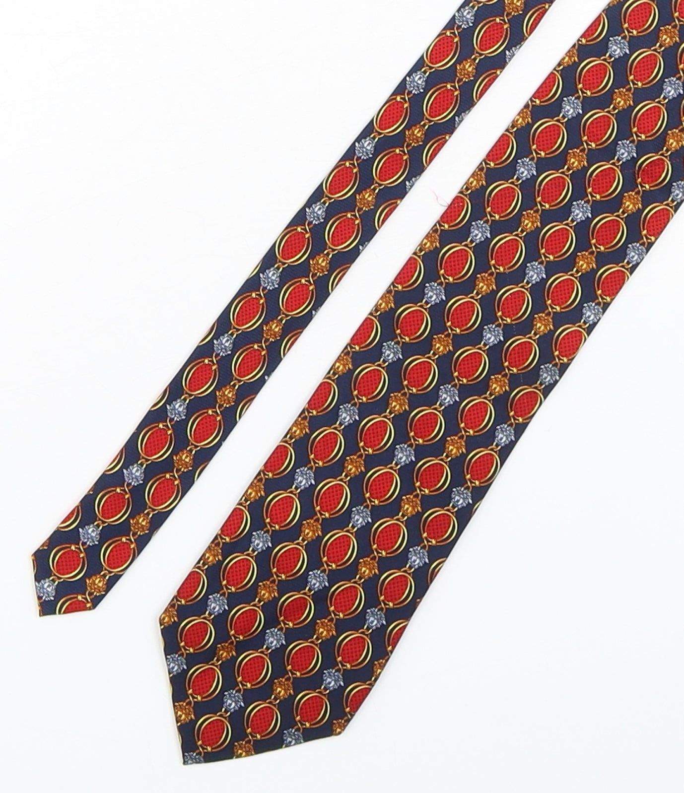 Preworn Mens Multicoloured Geometric Silk Pointed Tie One Size