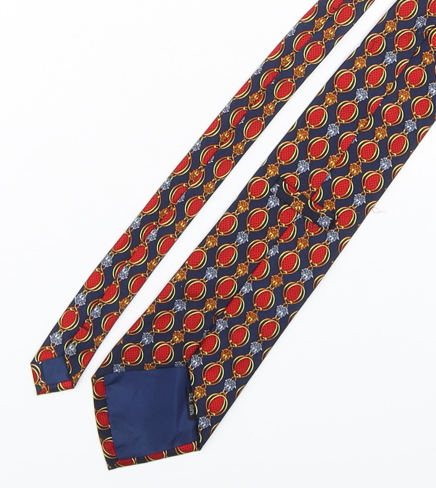 Preworn Mens Multicoloured Geometric Silk Pointed Tie One Size