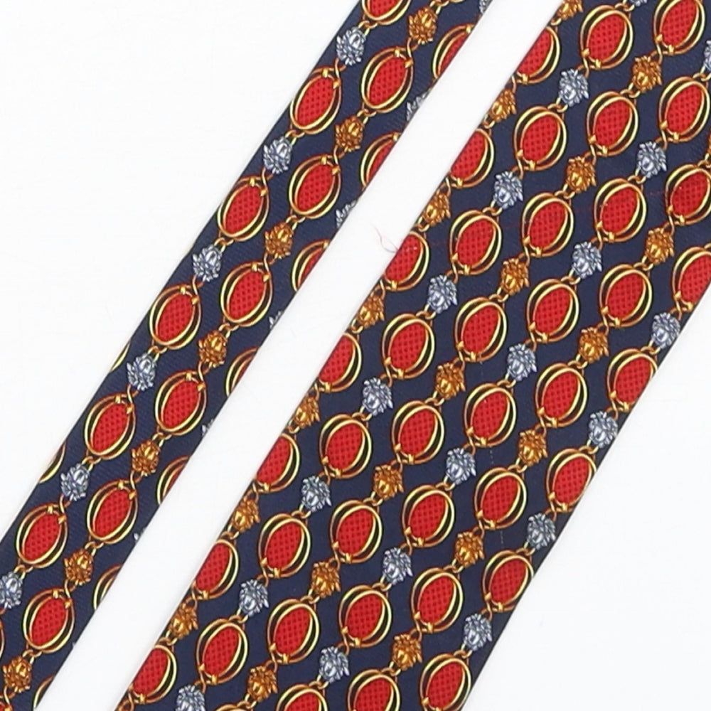 Preworn Mens Multicoloured Geometric Silk Pointed Tie One Size
