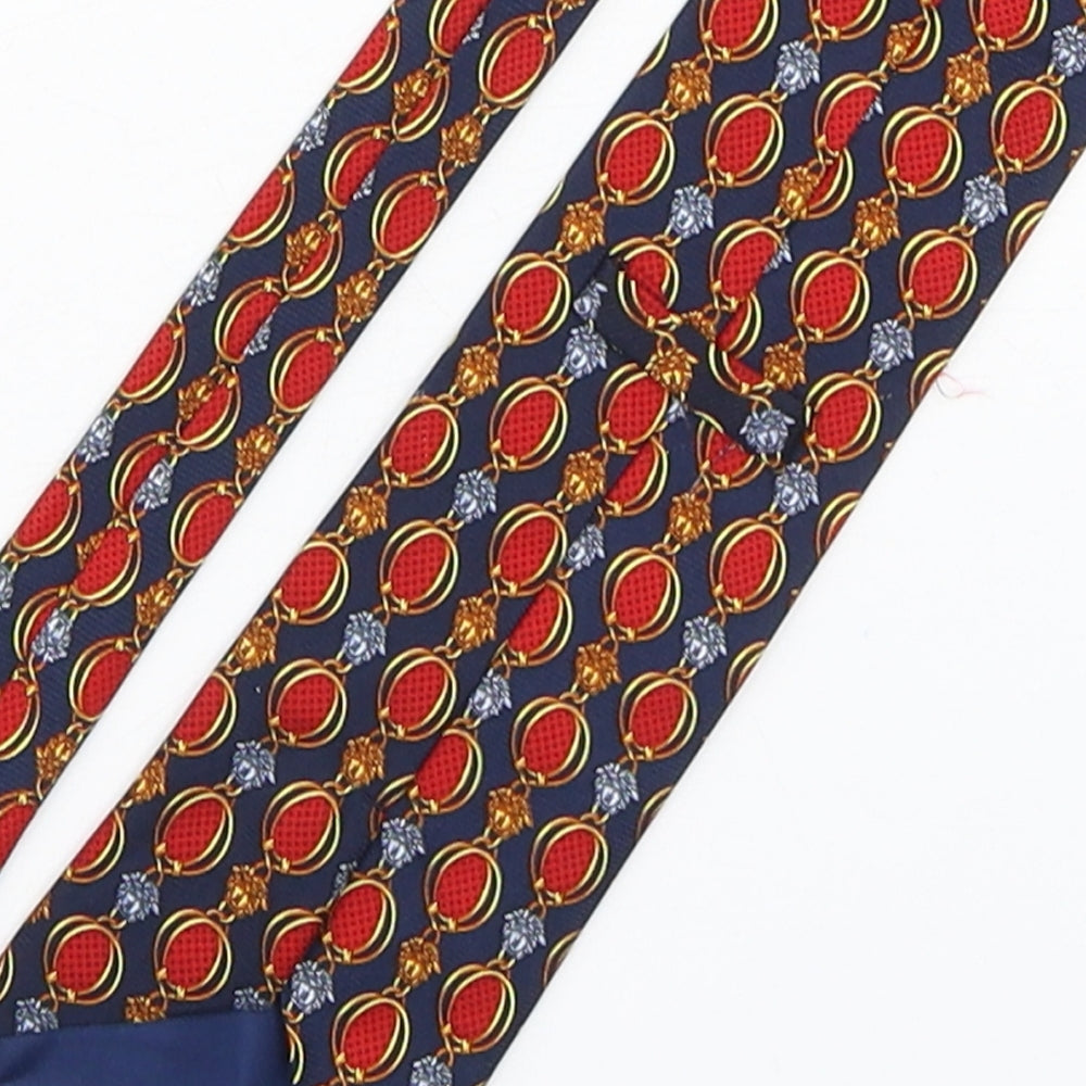 Preworn Mens Multicoloured Geometric Silk Pointed Tie One Size