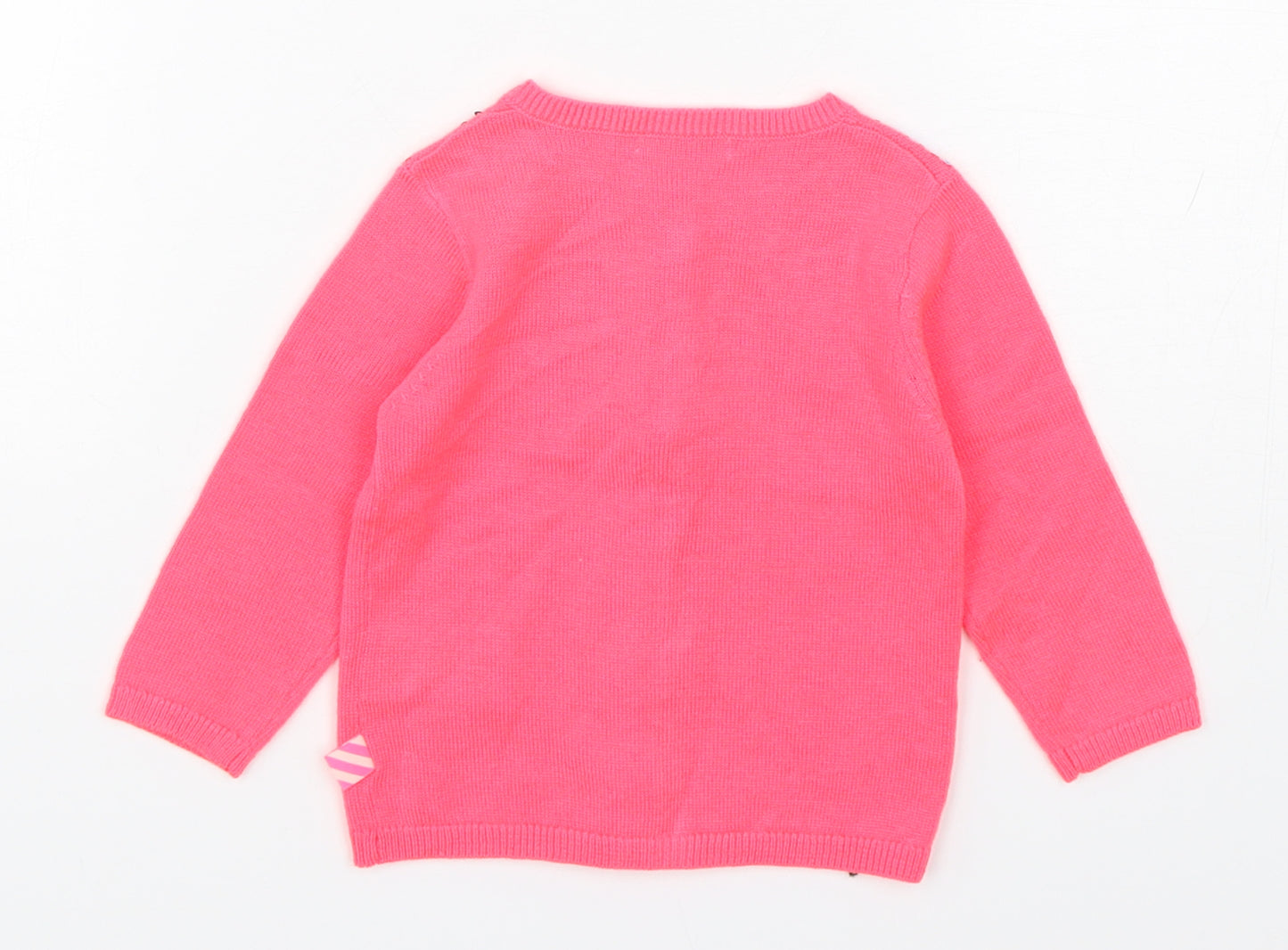 Billieblush Girls Pink  Acrylic Cardigan Jumper Size 9-12 Months  Button
