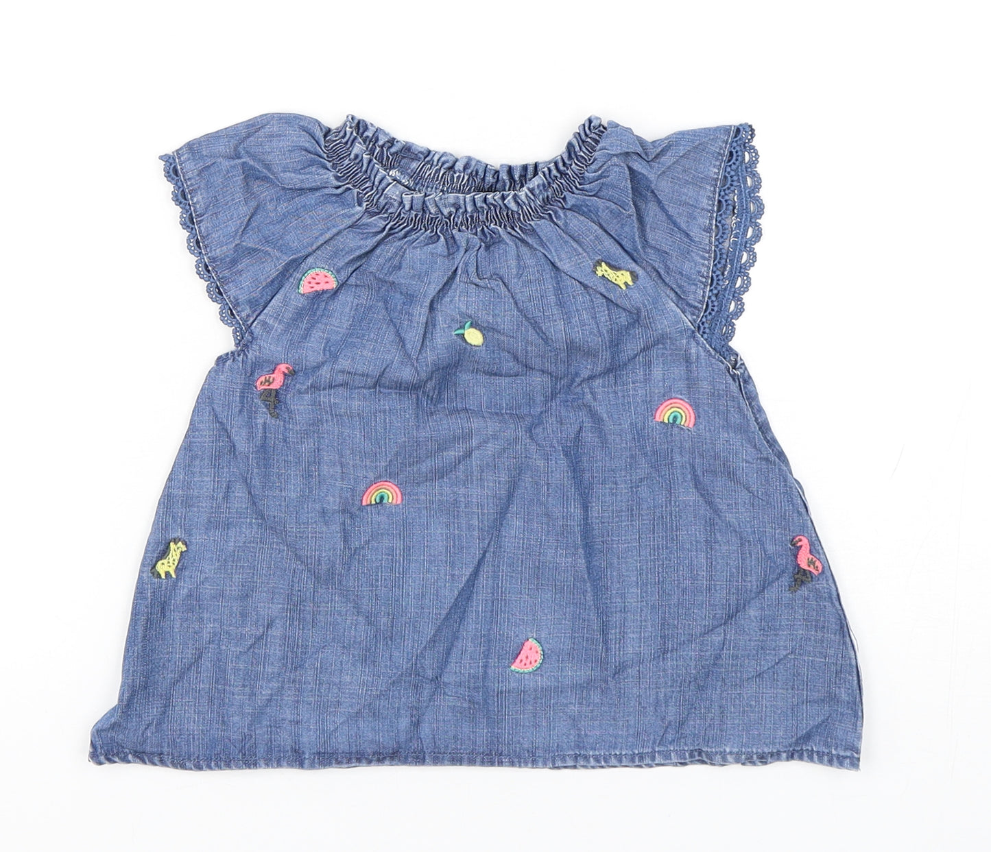NEXT Girls Blue  Modal A-Line  Size 12-18 Months  Round Neck Pullover