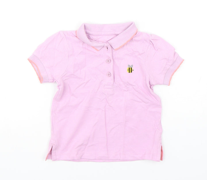 NEXT Girls Pink Cotton Basic Polo Size 12-18 Months Collared Pullover