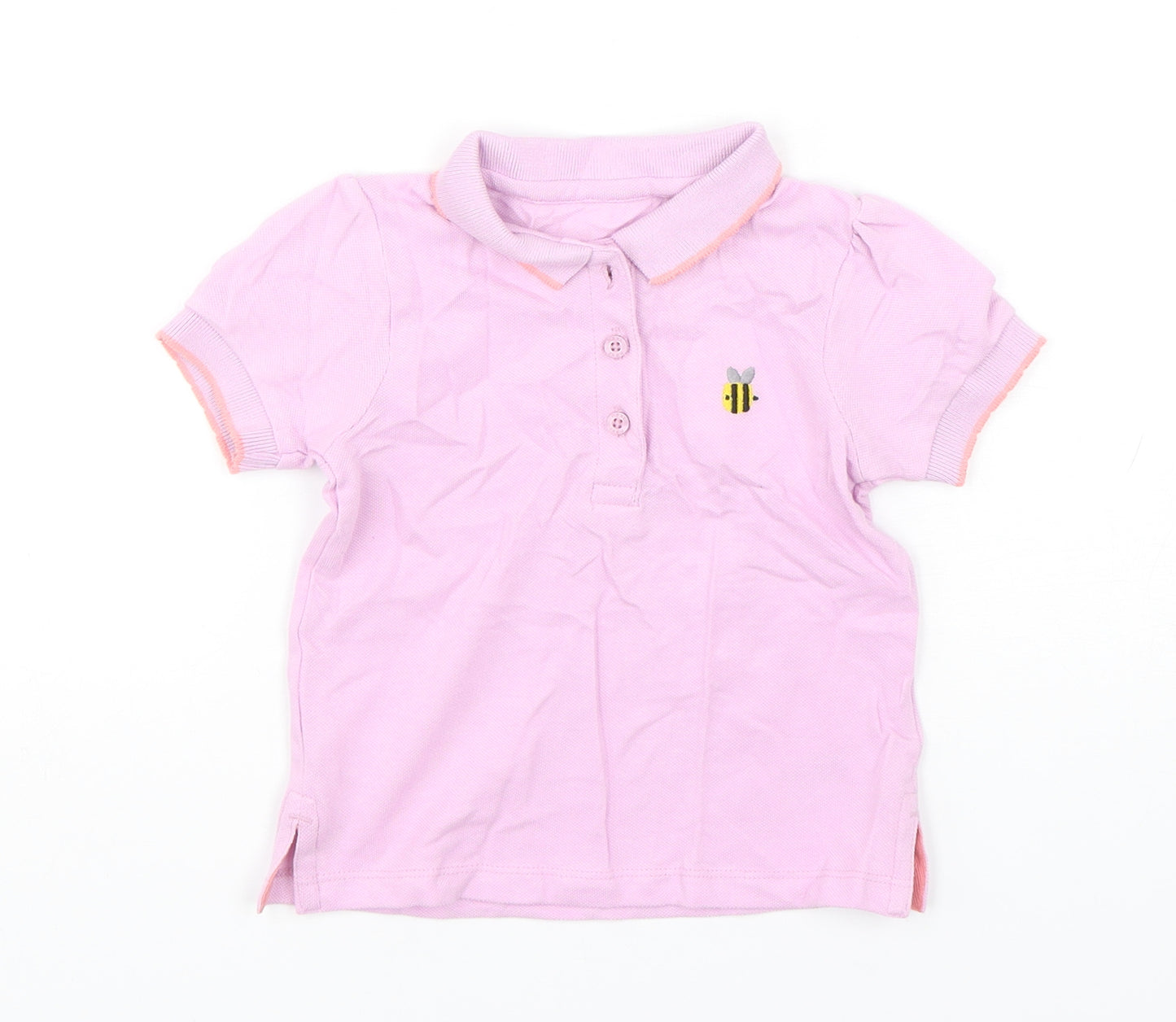 NEXT Girls Pink  Cotton Basic Polo Size 12-18 Months Collared Pullover