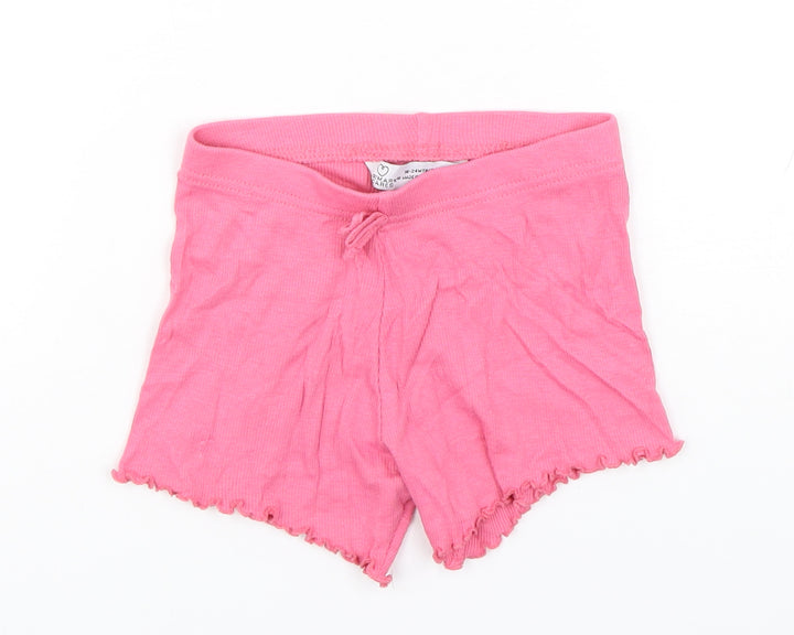 Primark Girls Pink Cotton Cropped Trousers Size 18-24 Months - Shorts