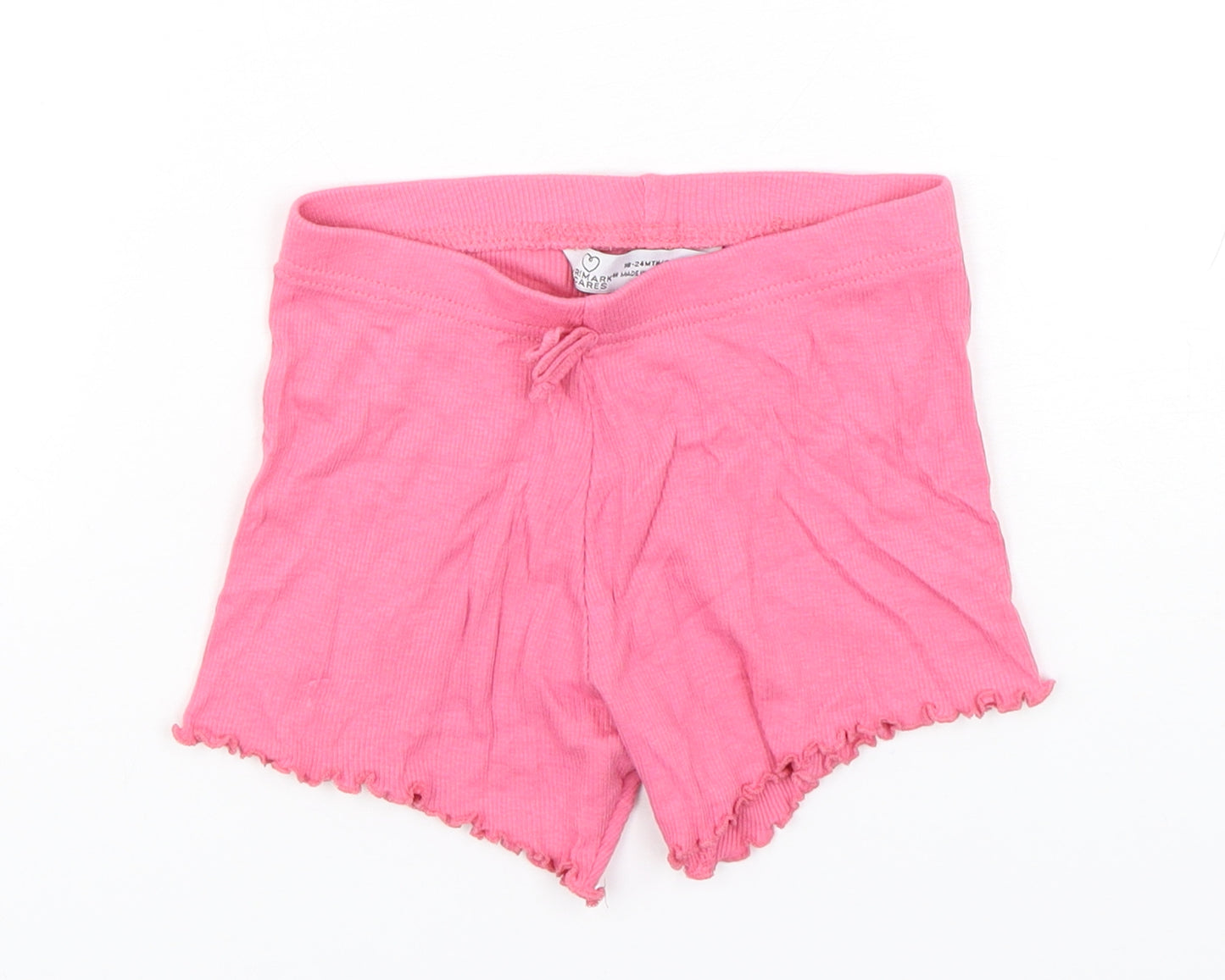 Primark Girls Pink  Cotton Cropped Trousers Size 18-24 Months   - Shorts