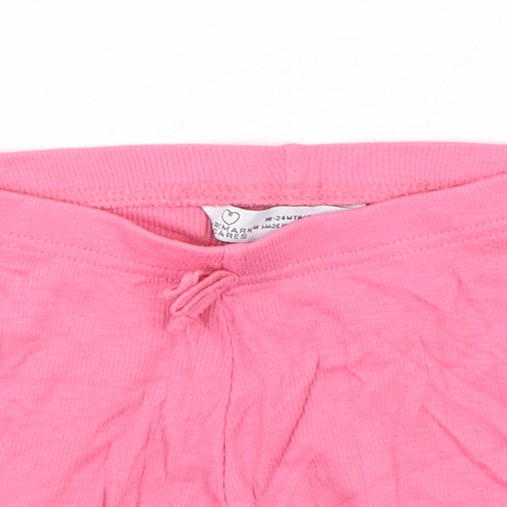 Primark Girls Pink  Cotton Cropped Trousers Size 18-24 Months   - Shorts