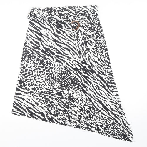 Boohoo Womens Multicoloured Animal Print Polyester A-Line Skirt Size 12