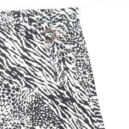 Boohoo Womens Multicoloured Animal Print Polyester A-Line Skirt Size 12