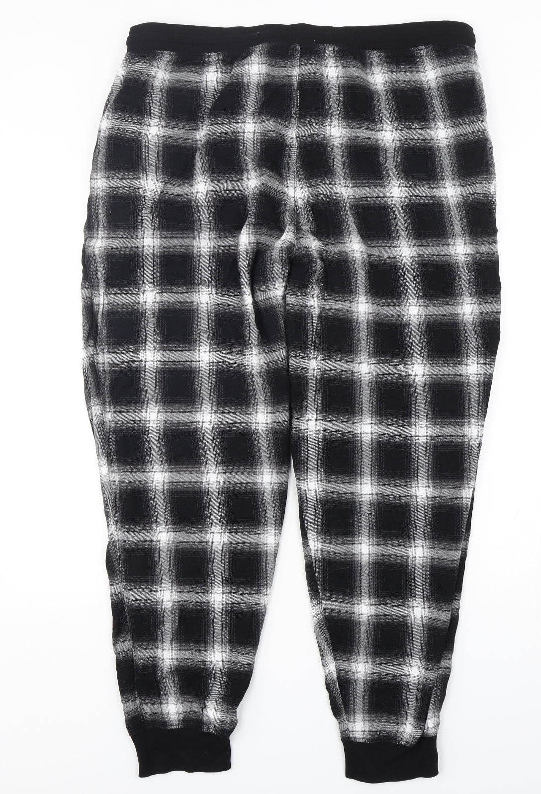 Primark Mens Black Check Cotton  Pyjama Pants Size XL