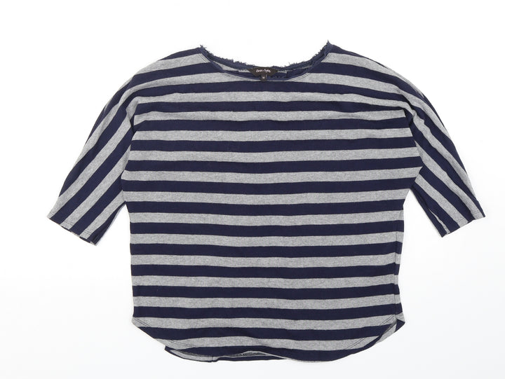 Phase Eight Womens Multicoloured Round Neck Striped Polyester Pullover Jumper Size 10