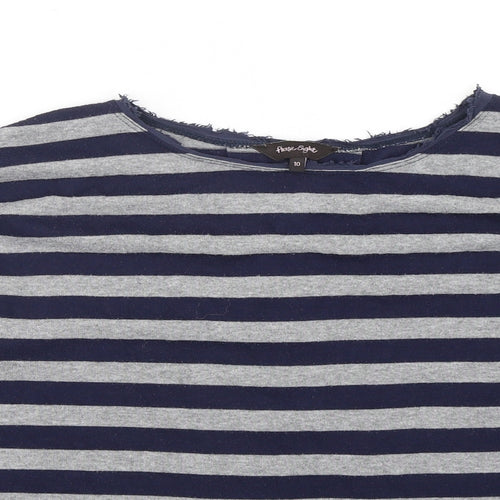 Phase Eight Womens Multicoloured Round Neck Striped Polyester Pullover Jumper Size 10
