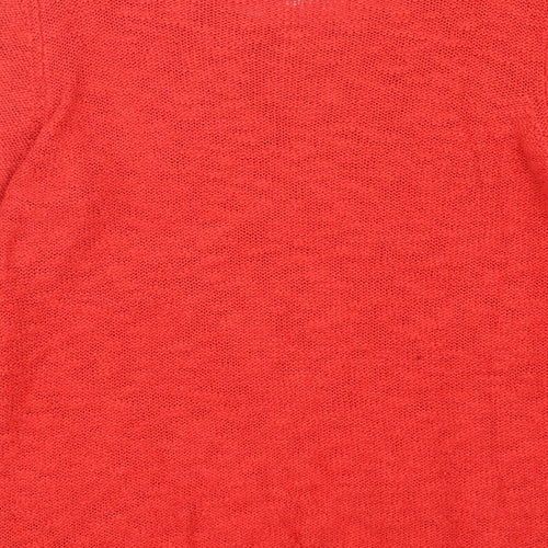 Per Una  Womens Red Round Neck  Cotton Pullover Jumper Size 12