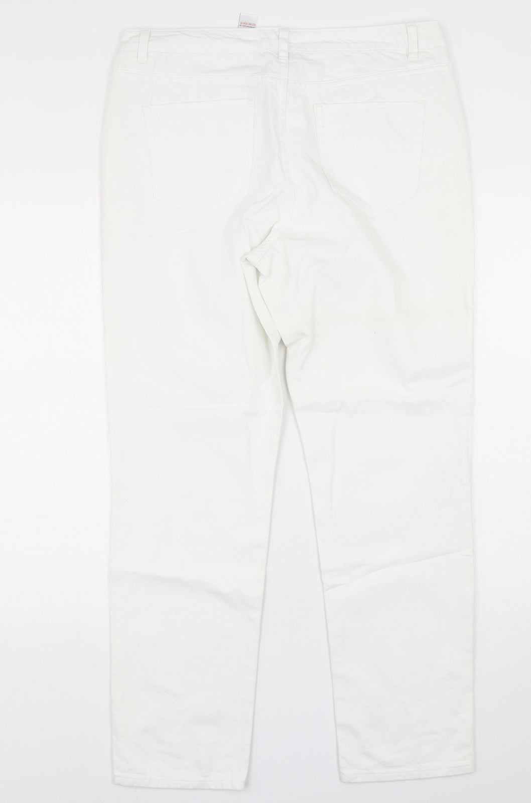 NEXT Womens White  Cotton Straight Jeans Size 14 L30 in Regular