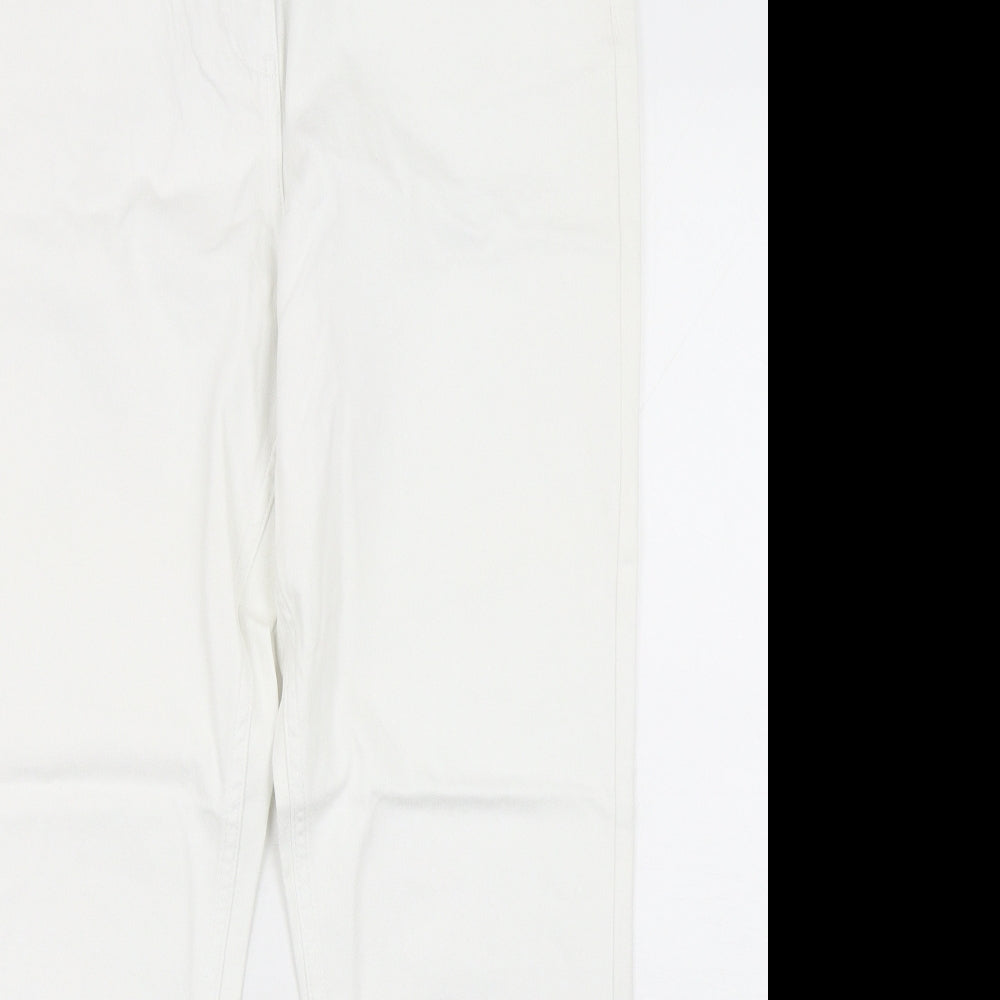 NEXT Womens White  Cotton Straight Jeans Size 14 L30 in Regular
