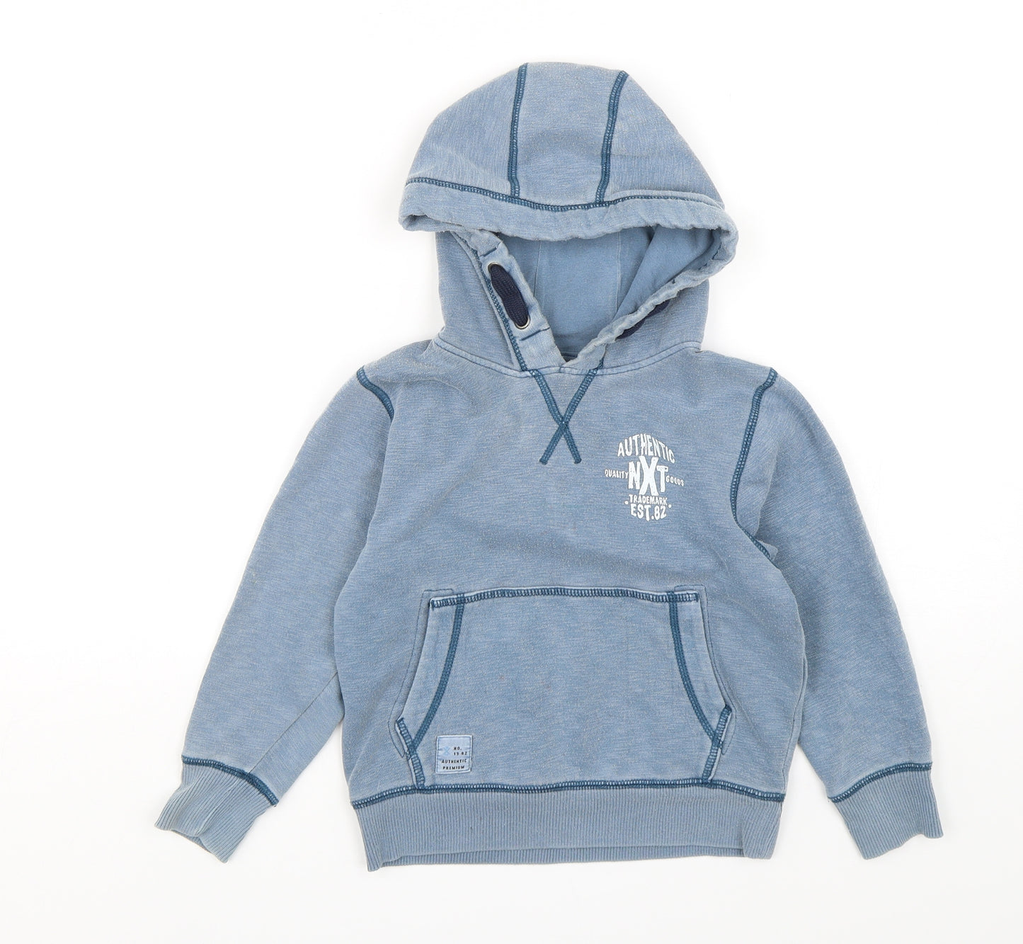 NEXT Boys Blue  Cotton Pullover Hoodie Size 5 Years  Pullover