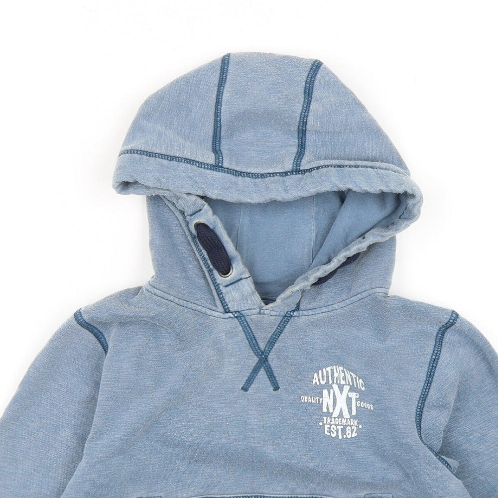 NEXT Boys Blue  Cotton Pullover Hoodie Size 5 Years  Pullover