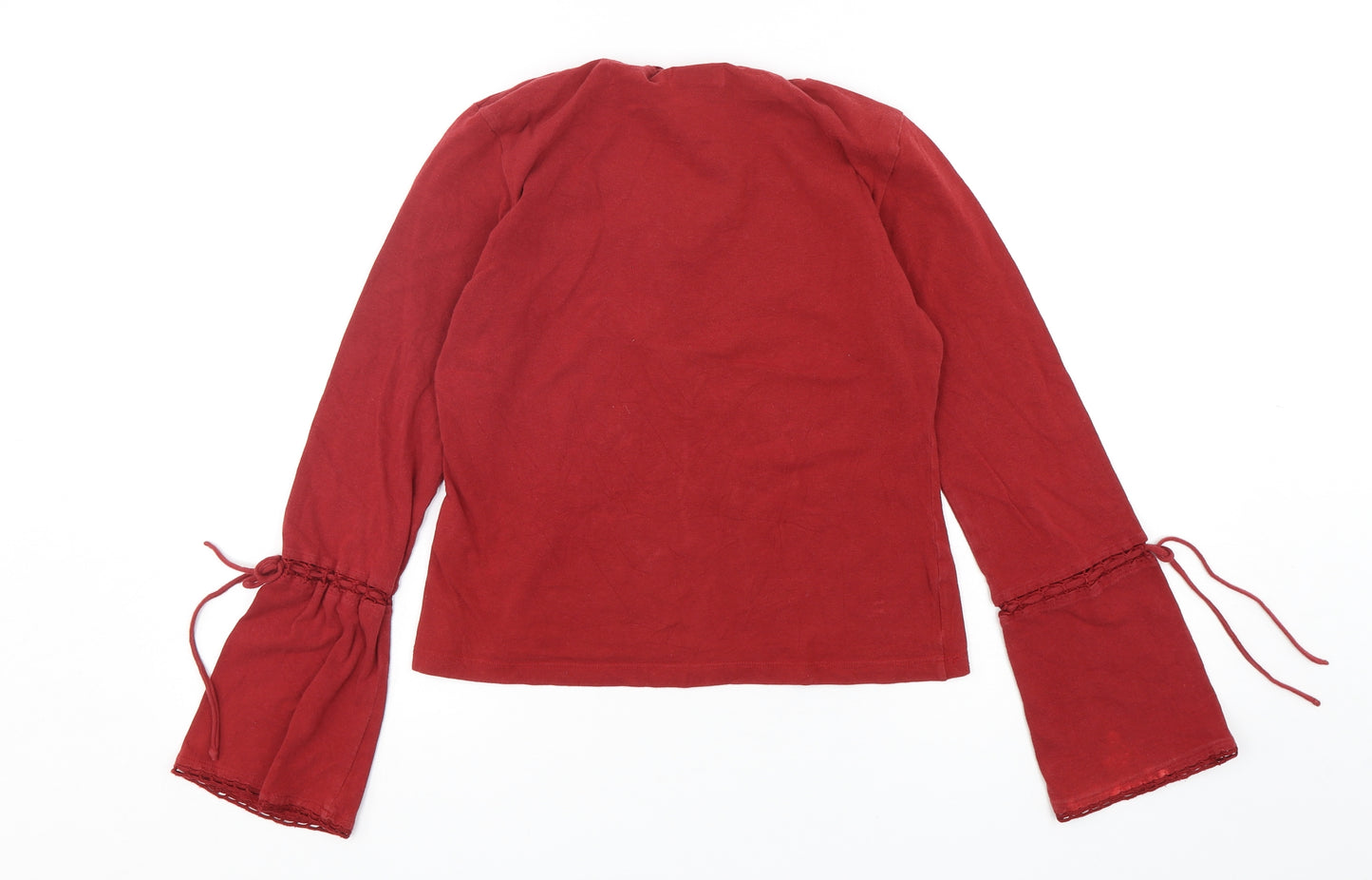 Per Una  Womens Red  Cotton Basic T-Shirt Size 12 Round Neck