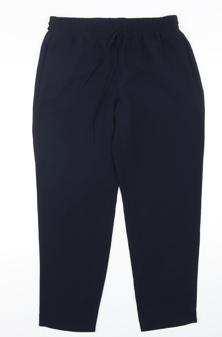 Talbots Womens Blue  Polyester Trousers  Size M L29 in Regular Drawstring