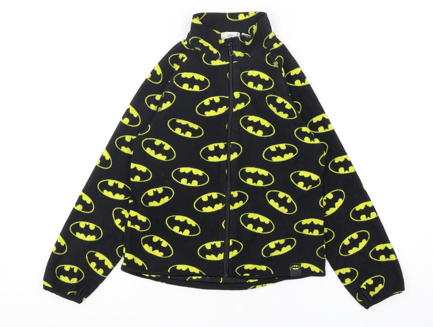 H&M Boys Multicoloured Geometric Polyester Full Zip Sweatshirt Size 7-8 Years  Zip - Batman