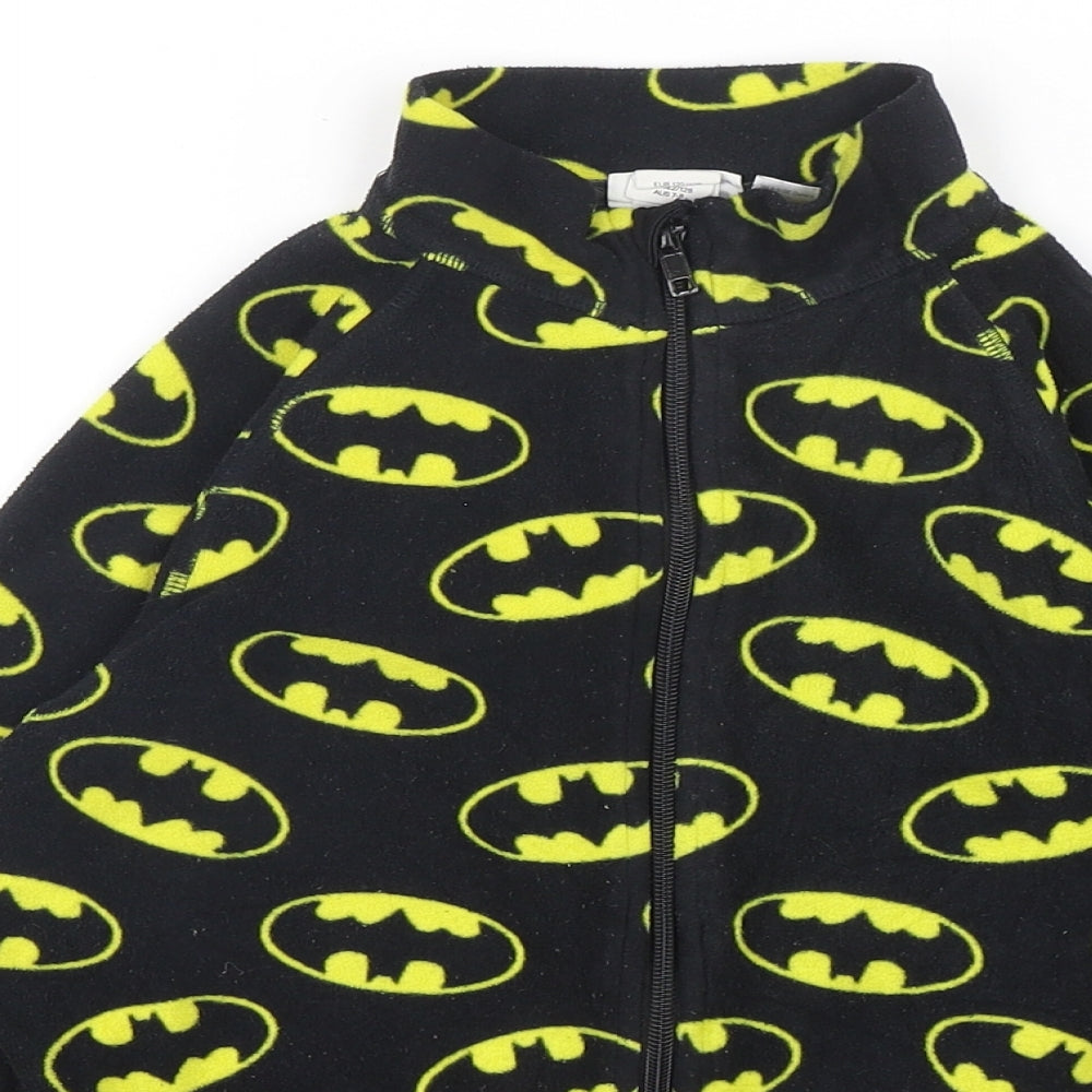 H&M Boys Multicoloured Geometric Polyester Full Zip Sweatshirt Size 7-8 Years  Zip - Batman