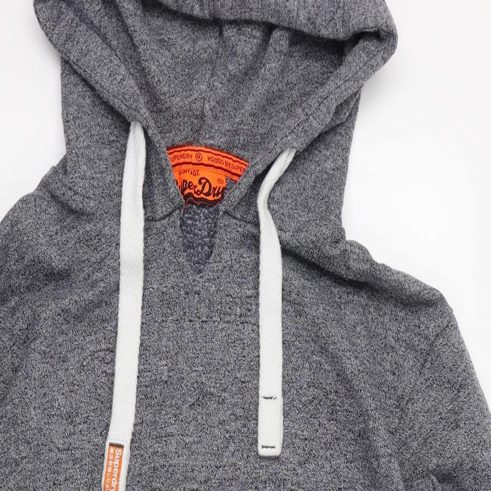 Superdry Mens Grey  Cotton Pullover Hoodie Size L