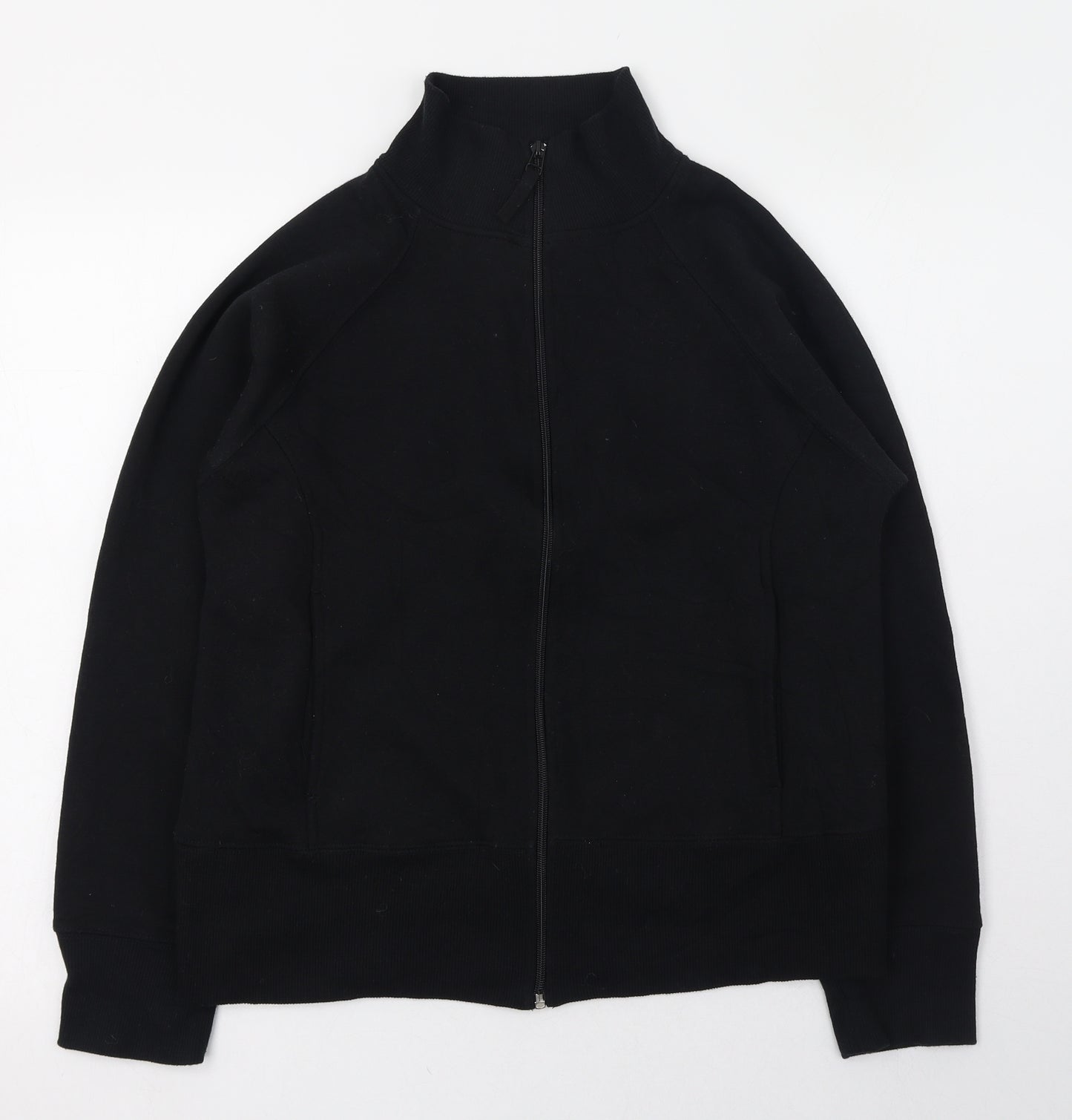Bonmarché Womens Black Mock Neck  Polyester Full Zip Jumper Size 8