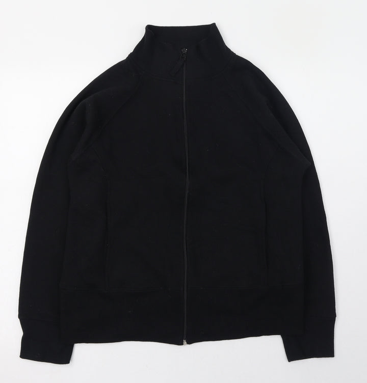 Bonmarché Womens Black Mock Neck  Polyester Full Zip Jumper Size 8
