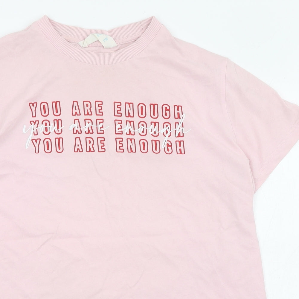 Primark Womens Pink  100% Cotton Basic T-Shirt Size 10 Round Neck