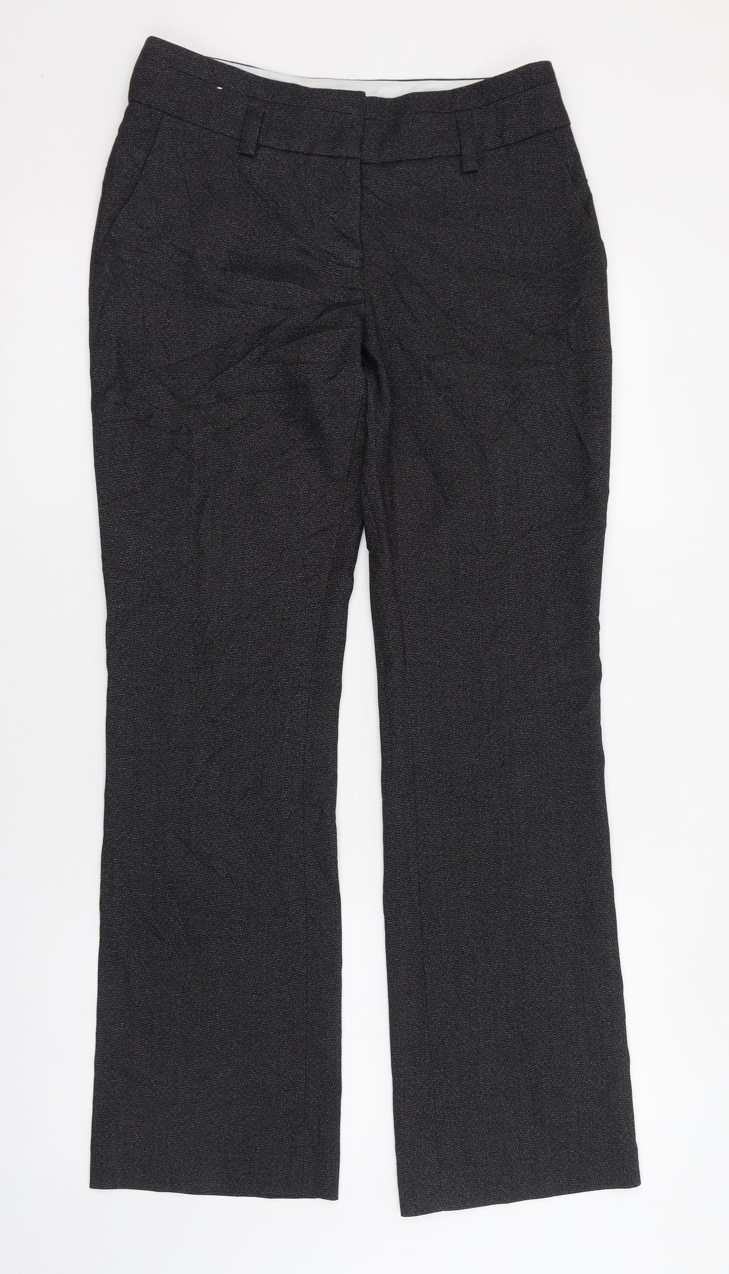 NEXT Womens Black  Polyester Trousers  Size 6 L30 in Regular Zip