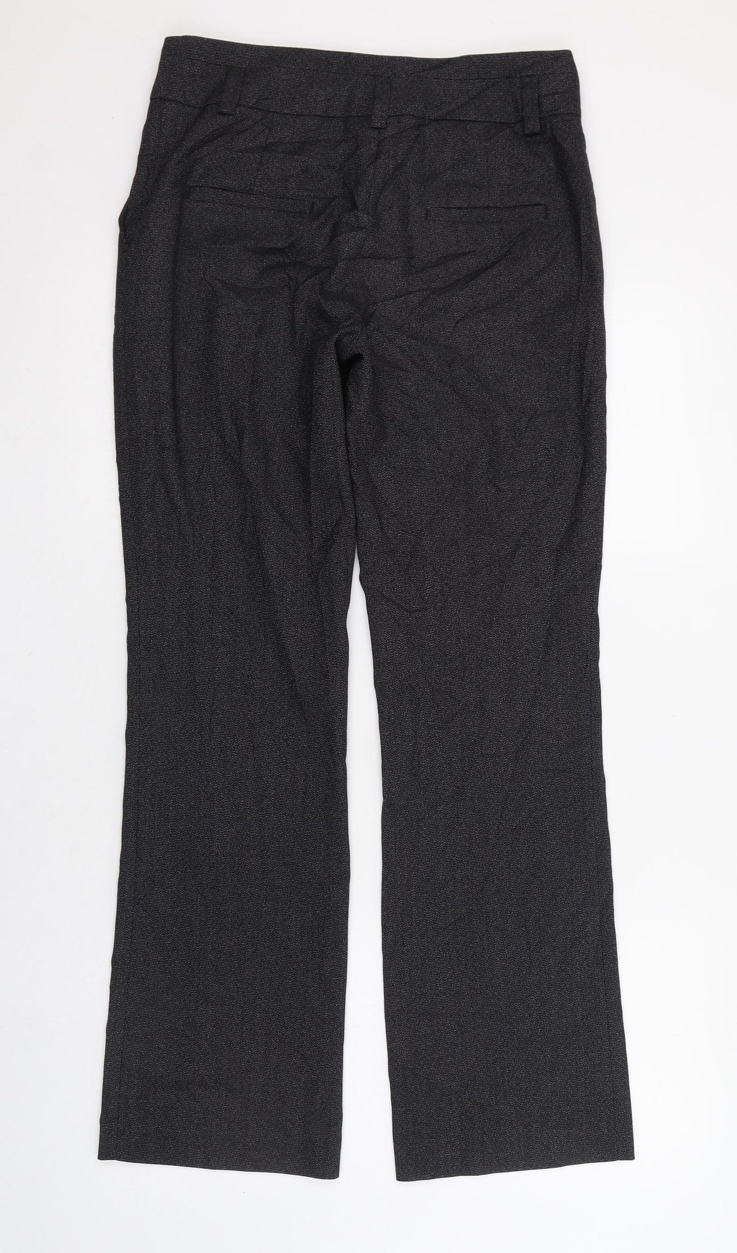 NEXT Womens Black  Polyester Trousers  Size 6 L30 in Regular Zip