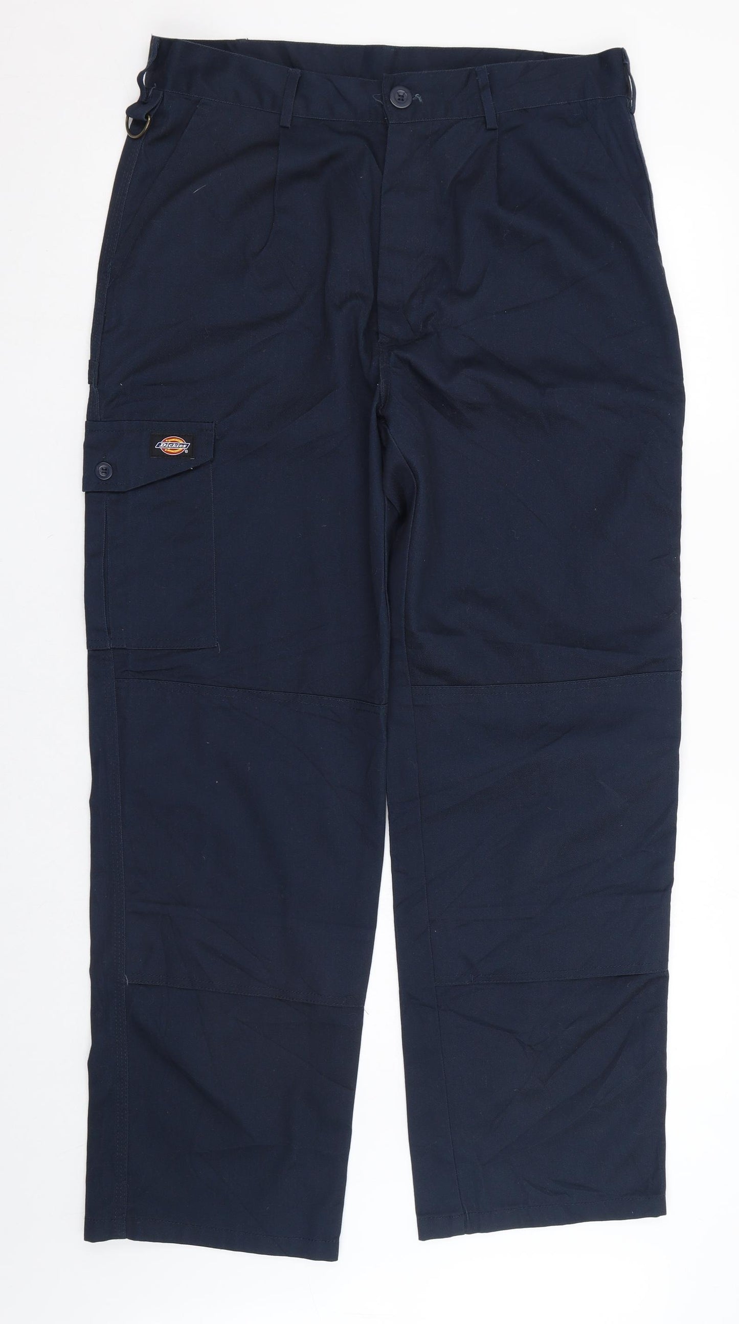 Dickies Mens Blue  Polyester Carpenter Trousers Size 34 L30 in Regular Zip