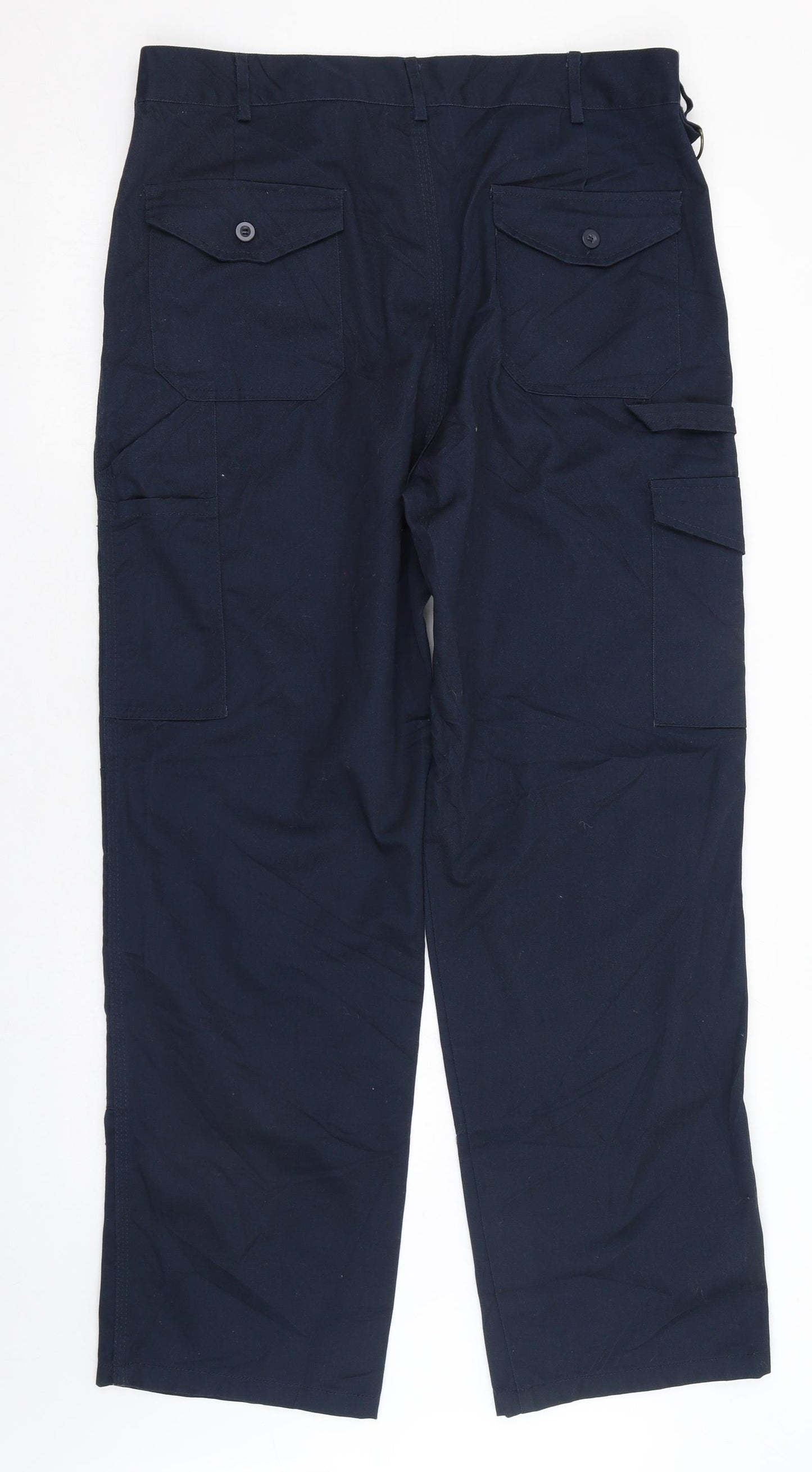 Dickies Mens Blue  Polyester Carpenter Trousers Size 34 L30 in Regular Zip