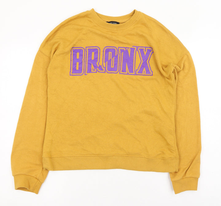 New Look Womens Yellow Round Neck  Polyester Pullover Jumper Size 8   - Bronx