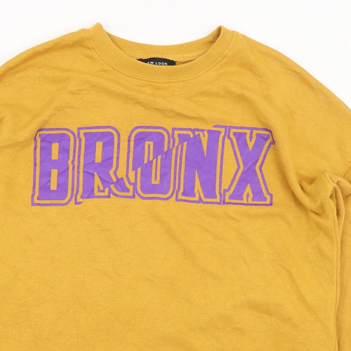New Look Womens Yellow Round Neck  Polyester Pullover Jumper Size 8   - Bronx